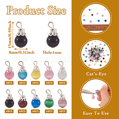 Cat Eye Pendants&nbsp;HJEW-TA0001-02S