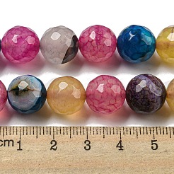 Faceted Natural Dragon Veins Agate Beads Strands&nbsp;G-F447-12mm-P06