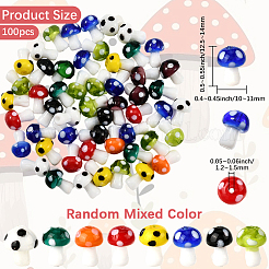 100Pcs Mushroom Handmade Lampwork Beads&nbsp;LAMP-PA0001-51