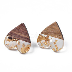 Resin & Walnut Wood Stud Earring Findings&nbsp;MAK-N032-020A