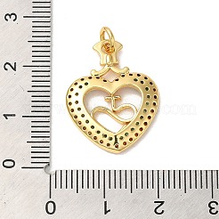 Rack Plating Brass Micro Pave Cubic Zirconia Pendants&nbsp;KK-K377-74G