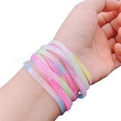 10Pcs 10 Colors Luminous Elastic Silicone Wristbands&nbsp;FS-WG75BF8-01