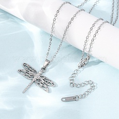 304 Stainless Steel Pendant Cable Chain Necklaces for Men Women&nbsp;NJEW-K308-03B-P
