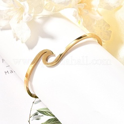 Ion Plating(IP) 304 Stainless Steel Cuff Bangles&nbsp;LS-BJEW-G611-01G