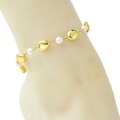 Ocean 304 Stainless Steel Geometric Link Chain Anklets for Women&nbsp;AJEW-AN00823-03
