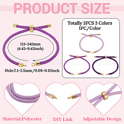 3Pcs 3 Styles Polyester Cord Bracelet Making&nbsp;MAK-TA0001-41