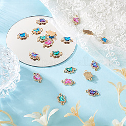 48Pcs 4 Colors Alloy Crystal Rhinestone Connector Charms&nbsp;FIND-SW0001-26
