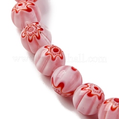 Handmade Millefiori Lampwork Beads Strands&nbsp;LAMP-G164-05C