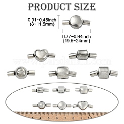 6Pcs 6 Styles 304 Stainless Steel Box Clasps&nbsp;STAS-CJ0002-72