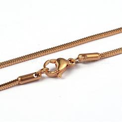 304 Stainless Steel Square Snake Chains Necklaces&nbsp;NJEW-K049-05G