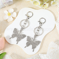 2Pcs Alloy Rhinestone Pendants Keychain&nbsp;KEYC-SP0001-22