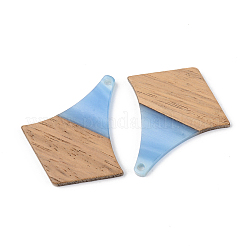Opaque Resin & Walnut Wood Pendants&nbsp;LS-RESI-S389-055A-C01