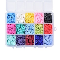 15 Colors Handmade Polymer Clay Beads&nbsp;CLAY-JP0001-02-8mm