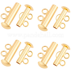 6Pcs Brass Slide Lock Clasps&nbsp;KK-BBC0027-58A