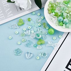 150 Pieces Random Rose Acrylic Beads Bear Pastel Spacer Beads Butterfly Loose Beads for Jewelry Keychain Phone Lanyard Making&nbsp;JX543E
