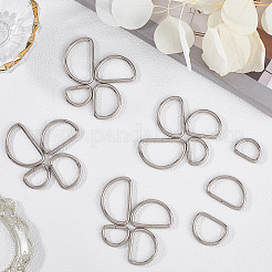40Pcs 4 Styles Iron D Rings&nbsp;IFIN-SP0001-22P
