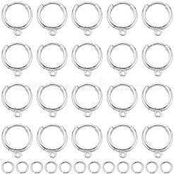 20Pcs Brass Huggie Hoop Earring Findings&nbsp;KK-BBC0025-14