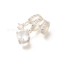 Brass Micro Pave Cubic Zirconia Pendants&nbsp;KK-C085-12S