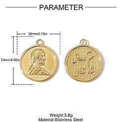 304 Stainless Steel Pendants&nbsp;STAS-OY008-39G