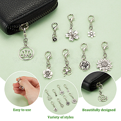 Flower Tibetan Style Alloy Pendant Decorations&nbsp;HJEW-AB00683