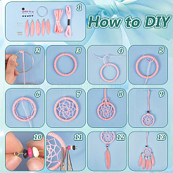 DIY Woven Net/Web with Feather Making Kits&nbsp;DIY-GA0008-81