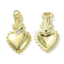 Rack Plating Brass Micro Pave Cubic Zirconia Pendants&nbsp;KK-K332-05G