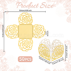 50Pcs Rose Flower Window Paper Candy Packaging Boxes&nbsp;CON-OC0001-78A