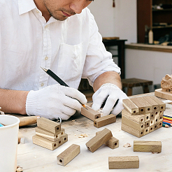 40Pcs Wood Craft Block&nbsp;WOOD-PH0004-11