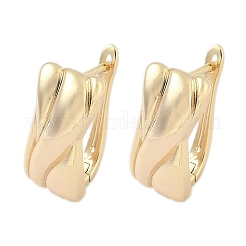 Rectangle Brass Hoop Earrings&nbsp;EJEW-D320-21G