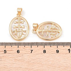 Brass Micro Pave Clear Cubic Zirconia Pendants&nbsp;KK-C170-06G