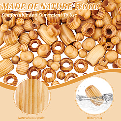 3 Styles Wood Beads&nbsp;WOOD-AN0001-02