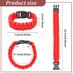 9Pcs 9 Colors Survival Polyester Cord Bracelets Set with Plastic Clasps for Hiking Camping Outdoor&nbsp;BJEW-AN0001-60