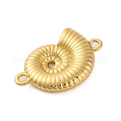 Rack Plating Brass Shell Shape Connector Charms&nbsp;KK-Z070-14G