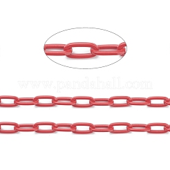 Eco-friendly Spray Painted Handmade Brass Paperclip Chains&nbsp;KK-J276-19-P10