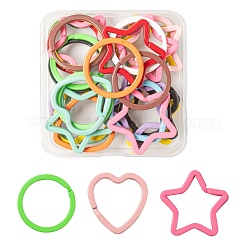 30Pcs 3 Style Spray Painted Iron Split Key Rings&nbsp;KEYC-LS0001-02