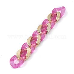 Handmade Golden Plated CCB Plastic & Transparent Acrylic Cuban Link Chains&nbsp;AJEW-JB00681-01