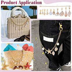 Aluminium Bag Extender Chains and Shell & Resin Pendant Decorations&nbsp;HJEW-PH02529
