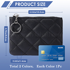2Pcs 2 Colors Rhombus Pattern PU Leather Zip Pouches&nbsp;ABAG-CP0001-05