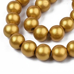 Spray Painted Natural Wood Beads Strands&nbsp;WOOD-S053-59A