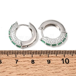 Brass Micro Pave Cubic Zirconia Hoop Earrings&nbsp;KK-CBA8324-22P-03