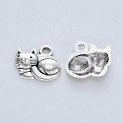 Tibetan Style Alloy Kitten Pendants&nbsp;X-TIBE-R316-062AS-RS