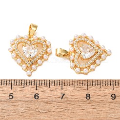 Valentine's Day Brass Pave Clear Cubic Zirconia Pendants&nbsp;KK-A304-01G