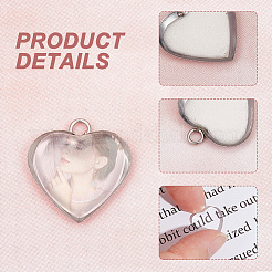 DIY Blank Heart Pendant Making Kit&nbsp;DIY-UN0005-12