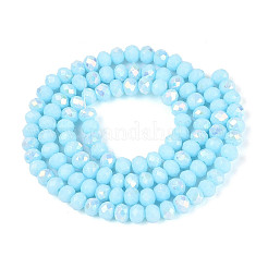 AB Color Plated Opaque Glass Rondelle Beads Strands&nbsp;EGLA-T029-4mm-09I