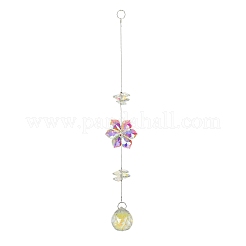 Glass Flower Hanging Suncatchers&nbsp;HJEW-P018-E02