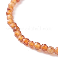 3mm Natural Garnet Beads Stretch Bracelet for Girl Women&nbsp;BJEW-JB07284-01