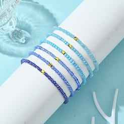 Gradient Color Glass Seed Beaded Stretch Bracelet Sets&nbsp;BJEW-MZ00101-01