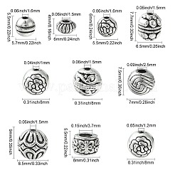 50Pcs 10 Styles Tibetan Style Alloy Spacer Beads&nbsp;FIND-CJ0001-57