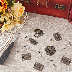 4Pcs Iron Wooden Box Lock Catch Clasps&nbsp;IFIN-CL0001-03