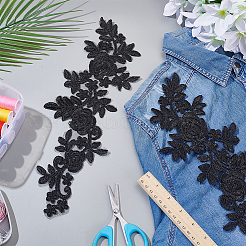 Polyester Lace Flower Cloth Patches&nbsp;AJEW-WH0816-089